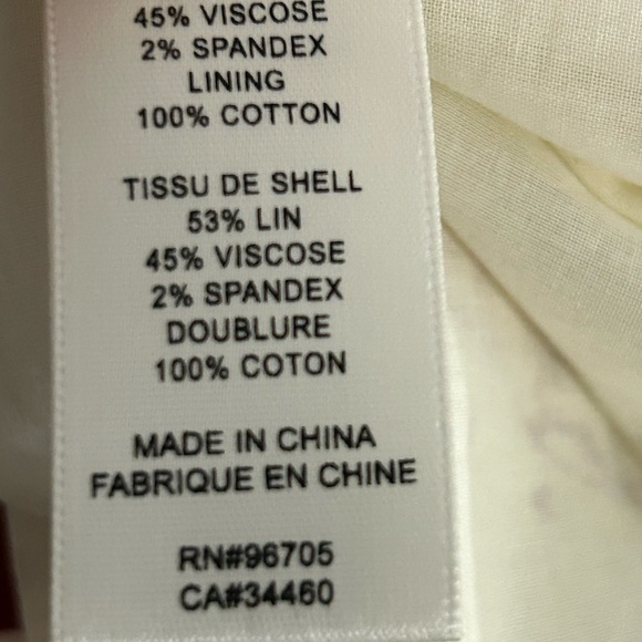 REBECCA TAYLOR Sea Shore Mini Skirt Off White Red Linen Blend Lined NWOT Size 14 - Picture 6 of 9